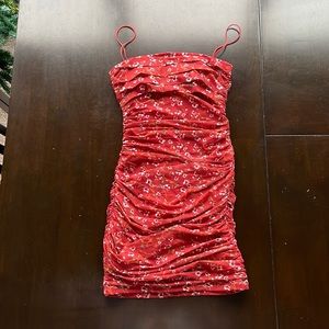 Red floral hello molly tight dress